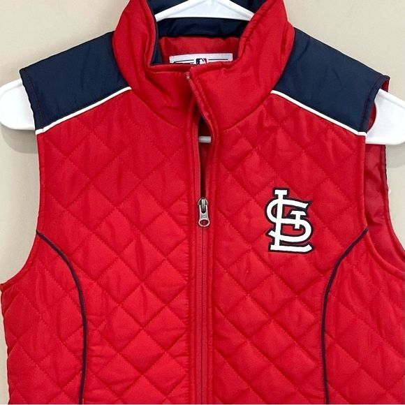 St. Louis Cardinals Red Vest Ladies Size Small Quilted Zip Front MLB Baseball - Picture 3 of 8